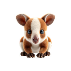 Obraz premium Adorable Baby Wallaby Close-up of a Cute, Fluffy Marsupial Joey