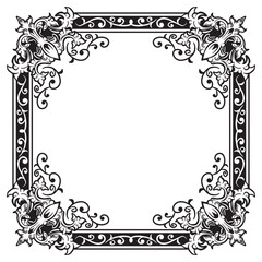 Ornamental Border Outlines with Smooth Premium Outline