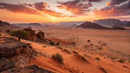 Naklejka premium sunset in the desert