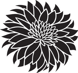 Dahlia Flower Set Design for Digital Crafts. Elegant Dahlia Flower Design Set for Printing. Dahlia Flower Set Design for Cricut and DIY Projects