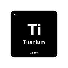 titanium periodic vector isolated on transparent background