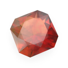 Asscher Cut Amber isolated on transparent background