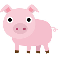 Illustration of a Pink Pig