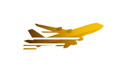 Golden airplane icon in a travel and tourism themed logo vector design. 