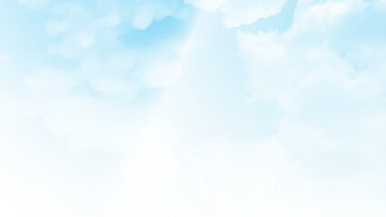 Vibrant Blue Sky with White Clouds in a Beautiful Summer Day Image.