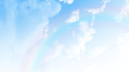 The vast blue sky and clouds sky. Blue rainbow sky background.
