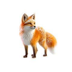 Fototapeta premium Majestic Red Fox with Winter Coat, Isolated on transparent background