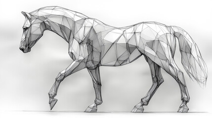 horse one line drawing bold sketch