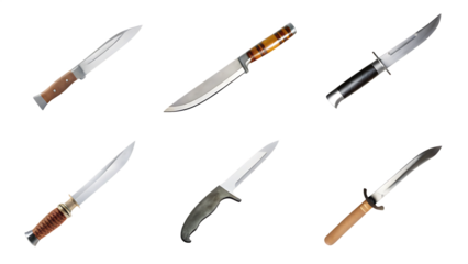 Knife and cleaver collection isolated on white background PNG 
