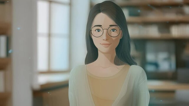 An AGI avatar appears as a friendly hologram in a cozy study analyzing a users career aspirations and skill gaps while suggesting tailored weekly nanocourses to enhance their professional