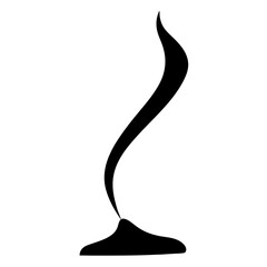 Abstract flowing form emanating from a flat base in dark silhouette