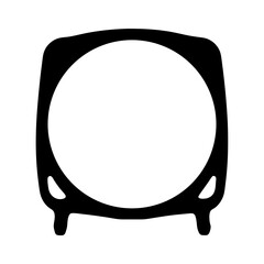 Stylized Black and White Vector of an Old Fashioned Television Set