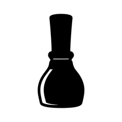 Elegant black nail polish bottle silhouette on a white background art