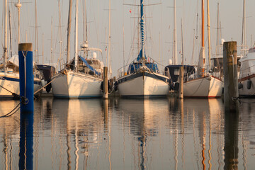 Golden Hour Reflections at Aprilia Marittima Harbor