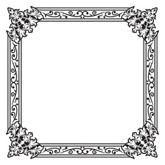 Minimalist Ornamental Frames Outlines with Thin Geometry