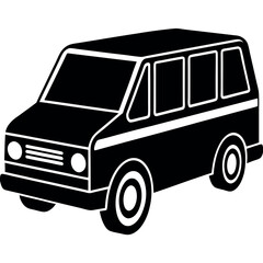 Cartoon vector illustration of isolated auto vehicles including car, bus, and van