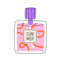 Colorful summer perfume bottle