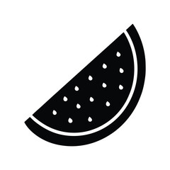 Refreshing Watermelon Slice A Simple Black and White Icon