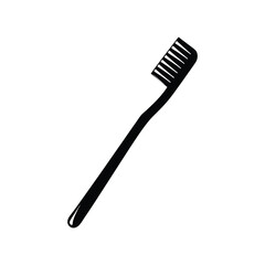 Simple Black Toothbrush Icon Clean Minimalist Design for Oral Hygiene