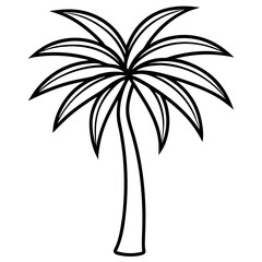 Obraz premium Tropical palm tree silhouette vector illustration for beach and summer design