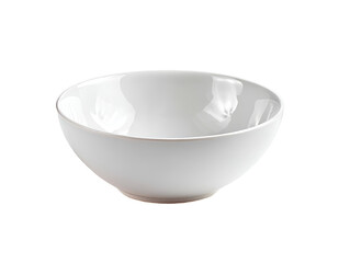[Transparent Background PNG]Empty White Porcelain Soup Bowl on White Background
