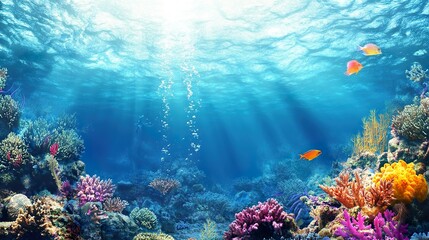 Naklejka premium coral reef with fish