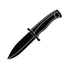 Fixed Blade Knife Icon Vector Illustration of a Hunting or Utility Knife
