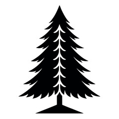 Set of green Christmas pine and fir tree vectors for holiday season illustration