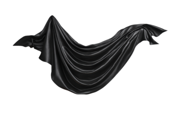 [Transparent Background PNG]Elegant Black Fabric Drape