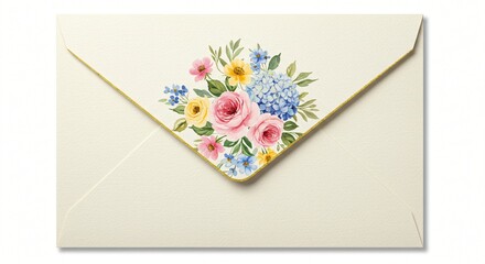 isolated envelope with floral pattern desigh beautiful