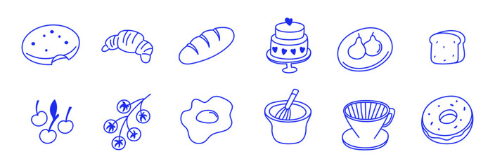 Vector logo design template and graphic elements for advertising, branding, posters and banners, funny cartoon illustrations, prints and stickers, brunch cafe , bakery and coffee shops concepts