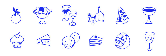 Vector logo design template and graphic elements for advertising, branding, posters and banners, funny cartoon illustrations, prints and stickers, brunch cafe , bakery and coffee shops concepts