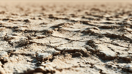 Obraz premium Parched earth texture with deep cracks caused by drought highlighting climate change impact