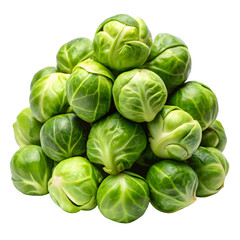 Fototapeta premium Whole Fresh Brussels Sprouts on White Background