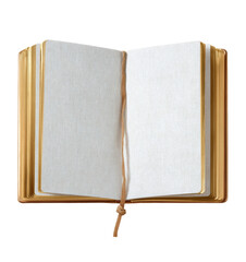 Fototapeta premium [Transparent Background PNG]Open Gold-Bound Notebook with Beige Pages