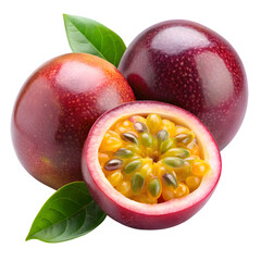 Whole Passion Fruit Isolated on White Background