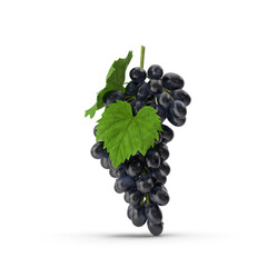 Bunch of Dark Grapes isolated on transparent background