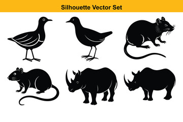Vector silhouette set high quality design