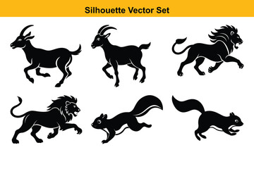 Vector silhouette set high quality design