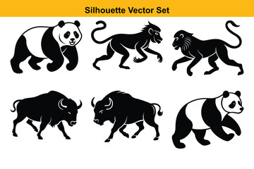 Vector silhouette set high quality design