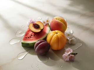 여름의 프레쉬한 과일 모음