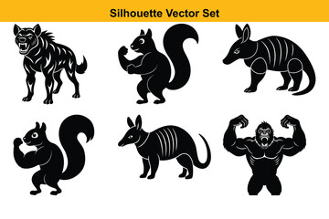 Vector silhouette set high quality design