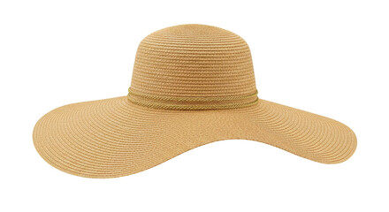 Isolated Wide Brim Sun Hat with Braided Cord