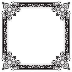 Subtle Geometric Pattern in Ornamental Frames with Decorative Outline