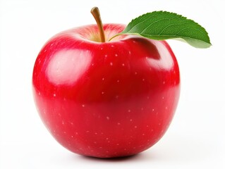 A professional studio image of a shiny red apple isolated on a clean white background.