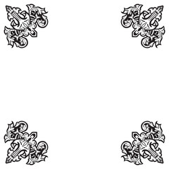 Subtle Geometric Pattern Corner in Ornamental Frames with Decorative Outline