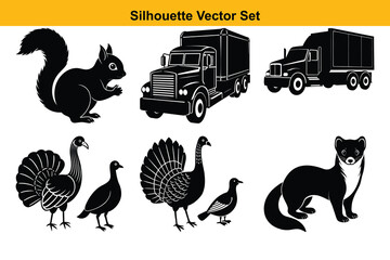 Vector silhouette set high quality design