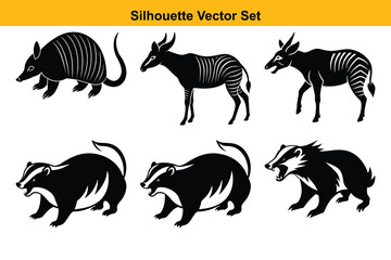 Vector silhouette set high quality design