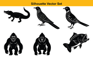 Vector silhouette set high quality design