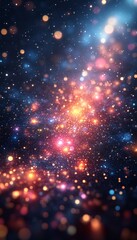 Abstract colorful bokeh lights background, beautiful digital art, creative backdrop, for website design